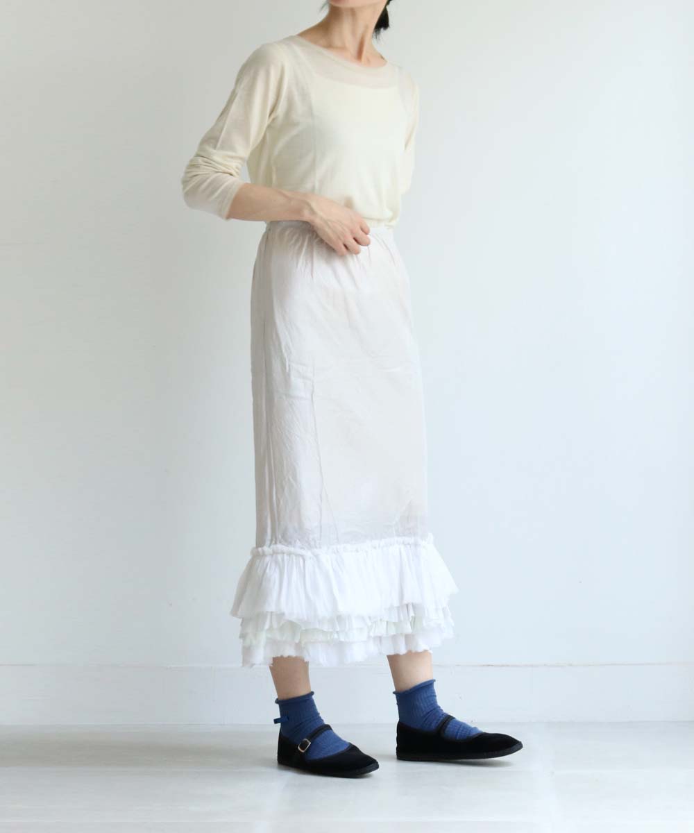 dosa ドーサ ruffule skirt midnight シルク ラッフル スカート