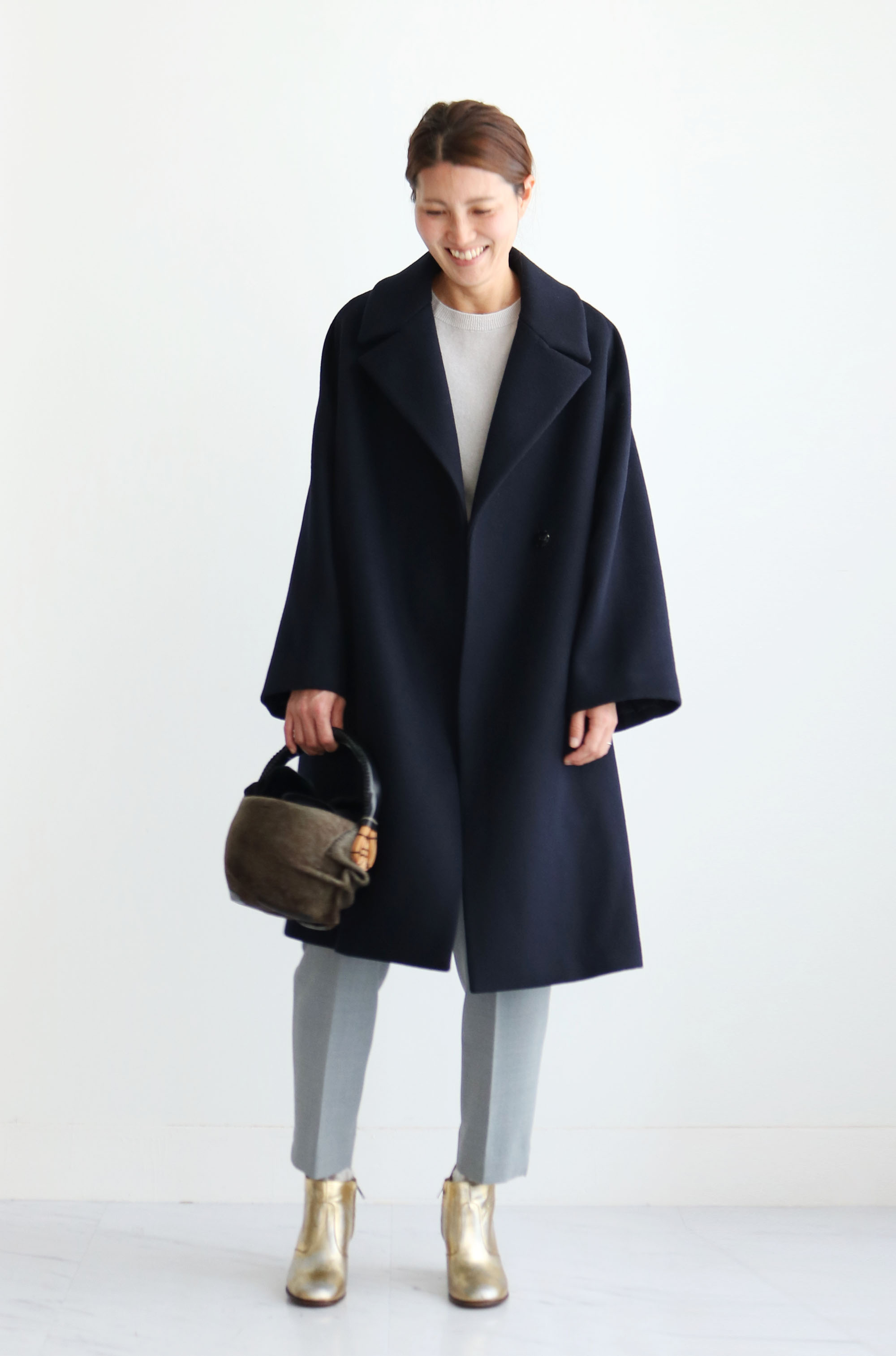 フォローコート」NAVY「Follow Coat」soutiencollar（ステンカラー 