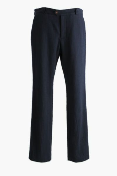 ドイツ製 FRANK LEDER ストライプ ウールパンツ S ダークグレー 黒
