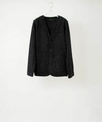 Frank Leder フランクリーダー Navy NEP HERRINGBONE Wool カーディガン Navy