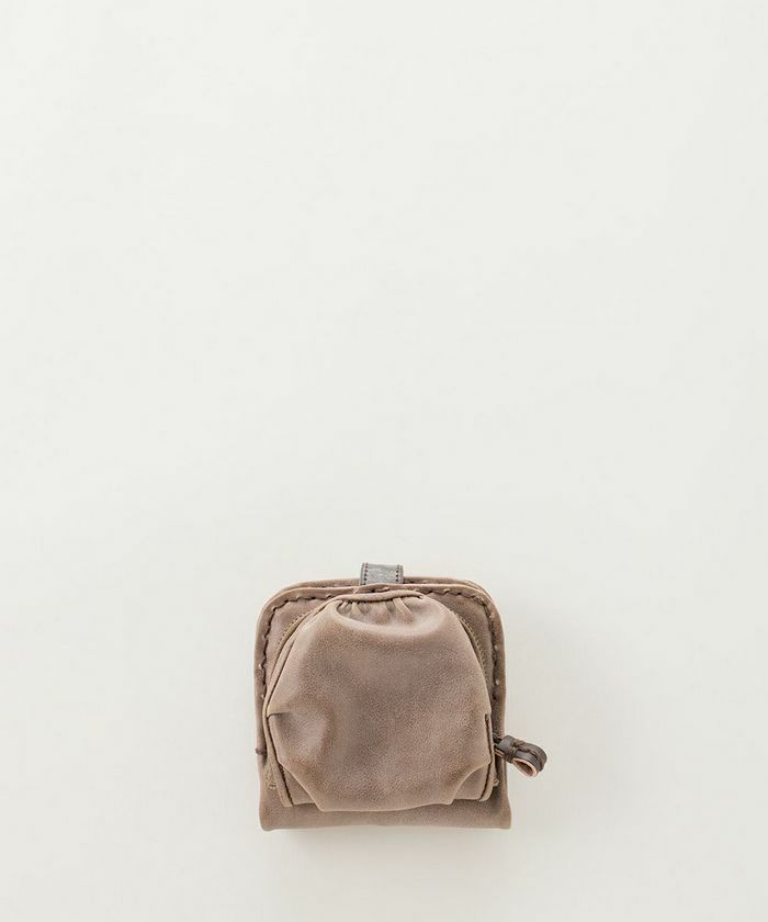 エバゴス　ebagos  かご袋ショルダー　かごバッグ ebagos エバゴス ショルダーレザーギャザー財布 OAK