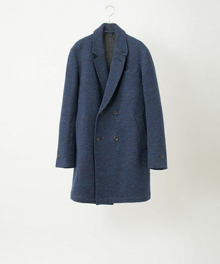 S.E.H KELLY MOURNE MERINO TWEED コート NAVY エスイーエイチケリー