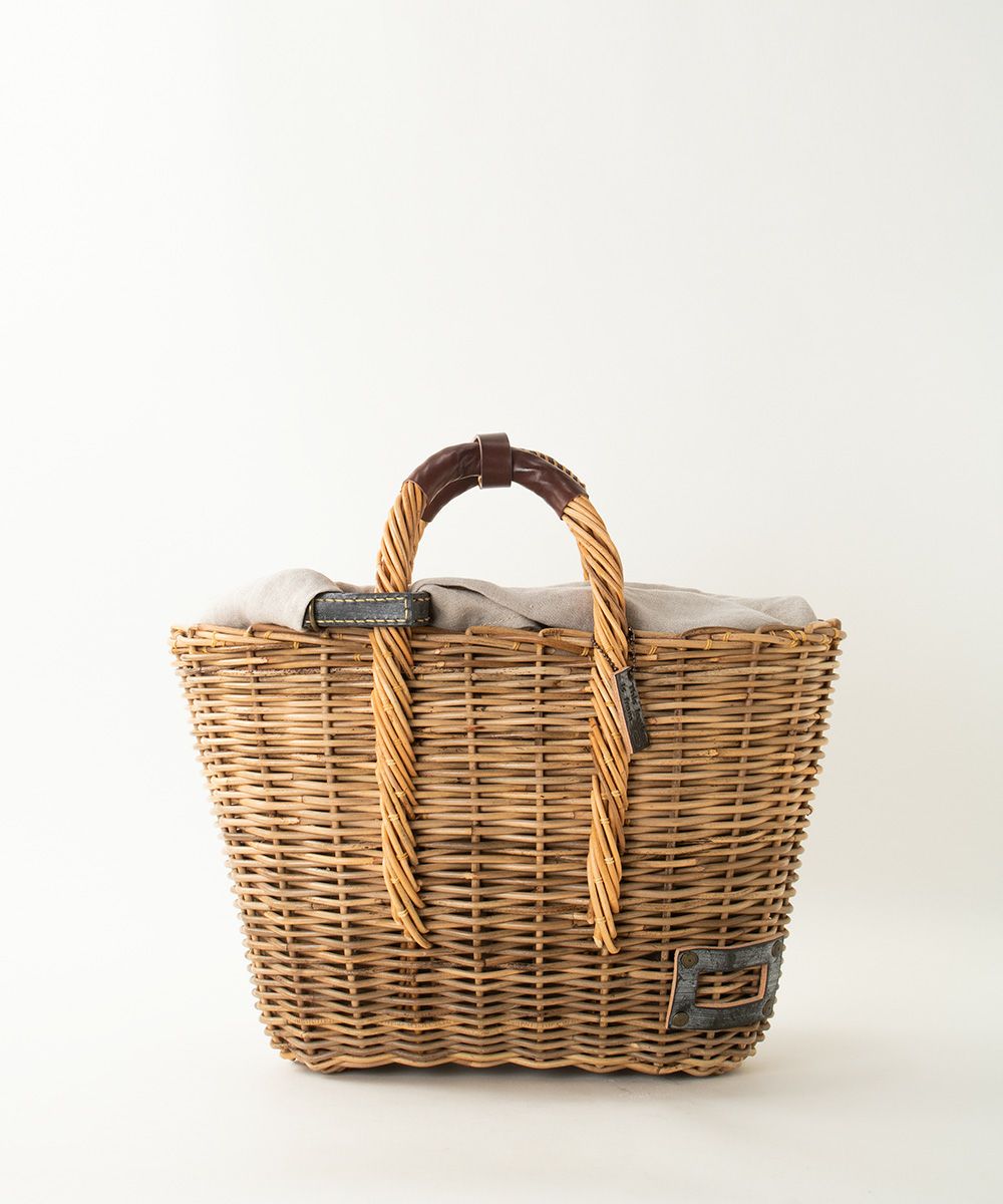ebagos 定番トート ブライドルレザー×紅籐 NAVY（マルシェ）エバゴス 
