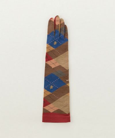 ANTIPASTSOCK KNIT LONG GLOVES ARGYLE + argyle BROWNアンティパスト