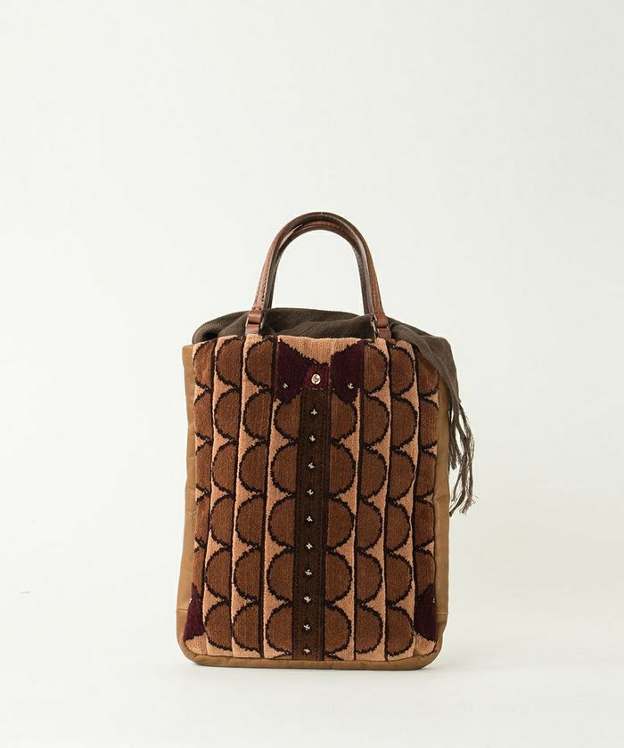 ebagos トート シェニール×レザー BROWN エバゴス | マドリガル公式  