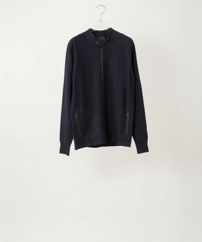 roberto collina ライダースニットジャケット NAVY ロベルト