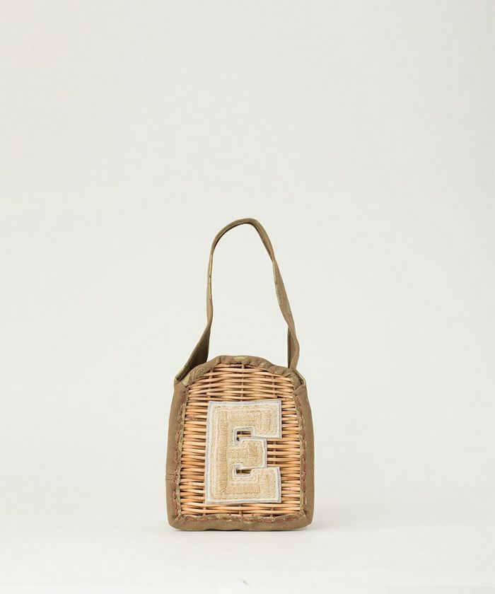 ebagos お買い物バッグEワッペン プリント BEIGE エバゴス  