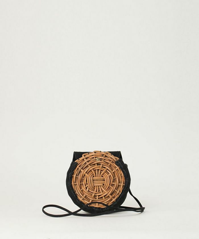 ebagos 防水キャンパス サークルポシェット BLACK （防水キャンバス丸  