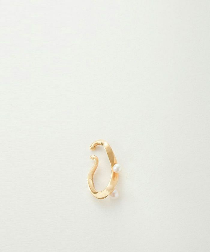 イヤーカフ 片耳 DUE DONNE WAVE PEARL YELLOW GOLDドゥエドンネ