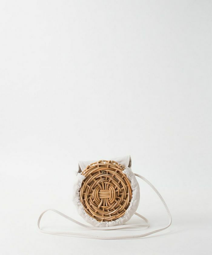 ebagos 防水キャンパス サークルポシェット IVORY（防水キャンバス丸型  