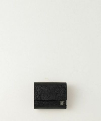 ebagos 型押しキップ 三つ折り財布(E金具) BLACK エバゴス