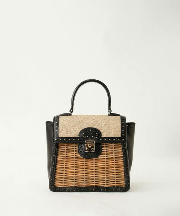 ebagos カーフ・フルブローグ・ハンドバッグM かっちりバッグ/カーフ  