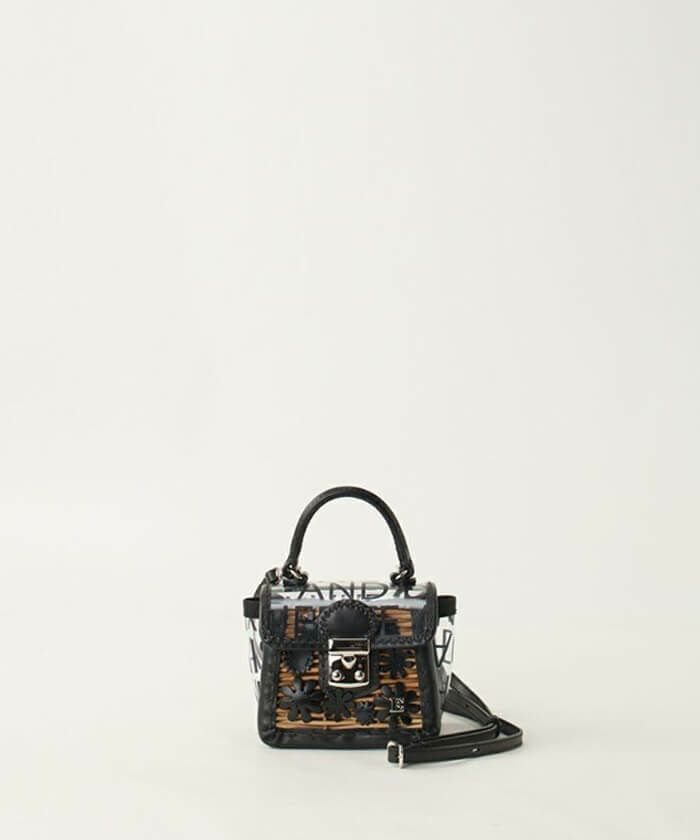 ebagosハンドバッグSS（かっちりバッグプティ)ビニール・アセチ BLACK  