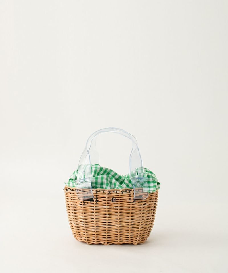 希少レア】エバゴス チャーム カゴバッグ マルシェ 帽子型 パナマ