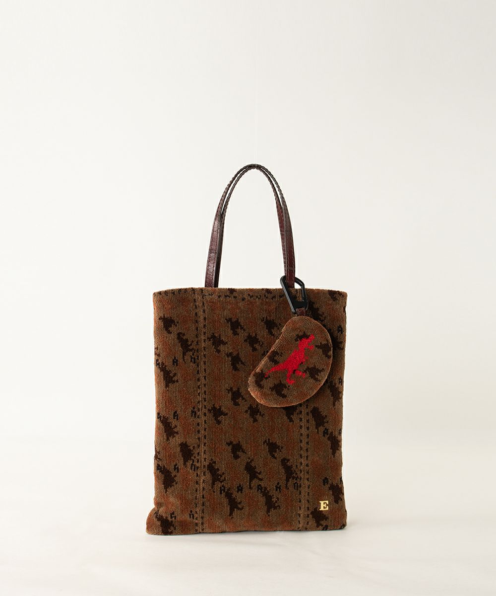 ebagos フラットトート(ポーチ付き) シェニール BROWNエバゴス  