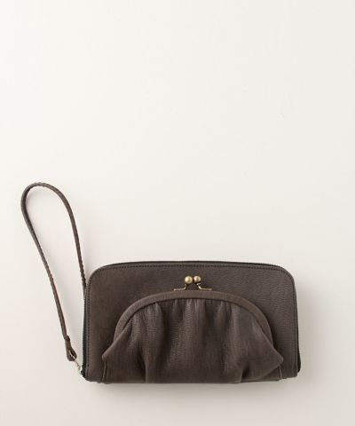 ebagos ヌメゴート 口金ファスナー長財布 GREYエバゴス レビュー