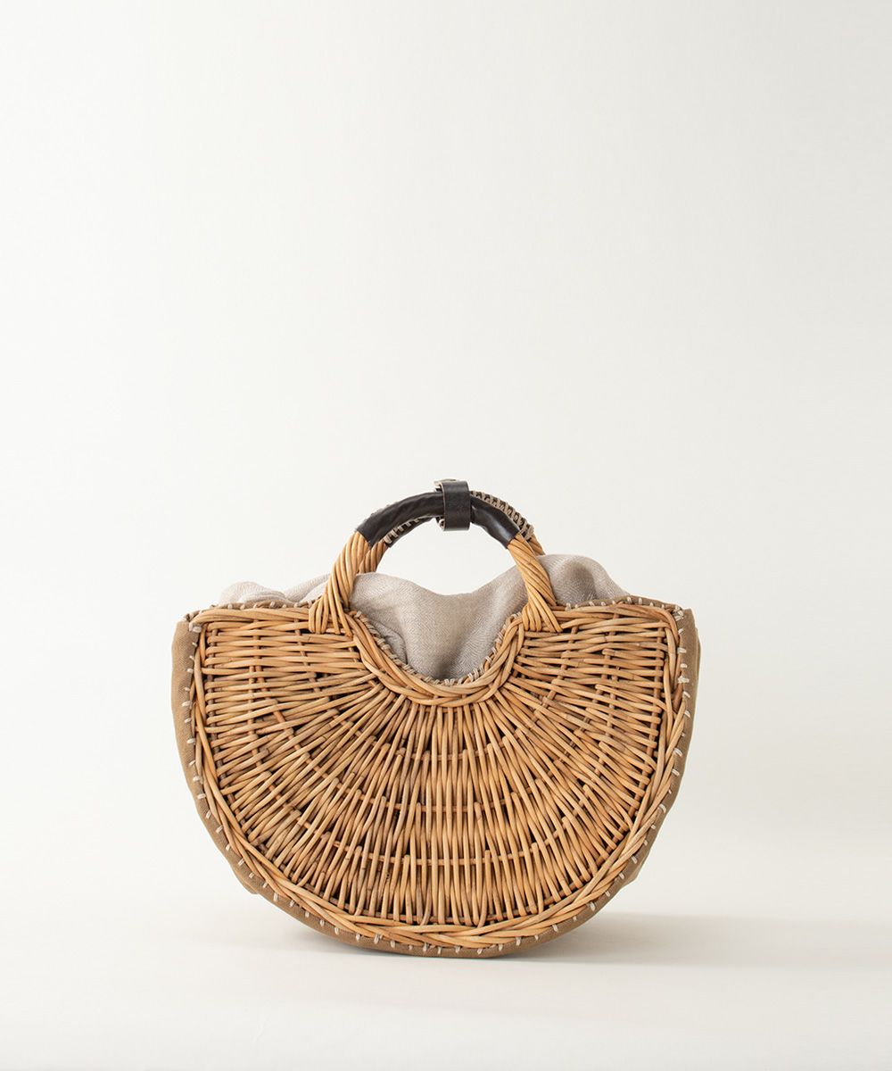 ebagosキャンバス扇トート（半月かご）BEIGEエバゴス | マドリガル公式  