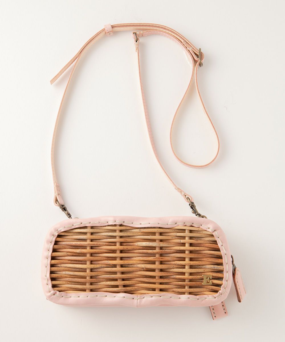 ebagos 「ウォレットショルダー」 カーフレザーショルダーベルト 籐  