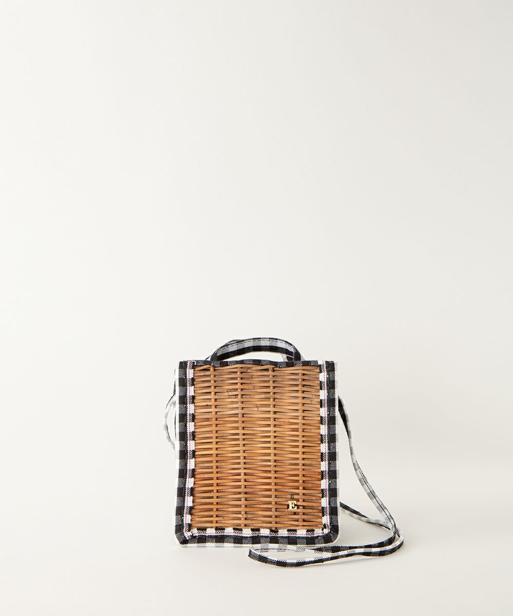 ebagos ギンガム・かご袋ショルダー（カゴポシェット） GINGHAM  