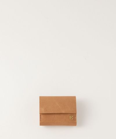 ebagos ガサ・レザー 三つ折り財布（E金具） BEIGEエバゴス