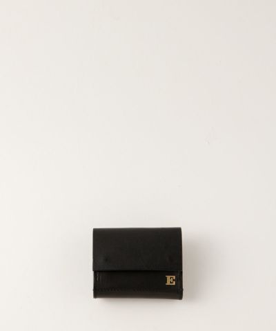 ebagos ガサ・レザー 三つ折り財布（E金具） BLACKエバゴス