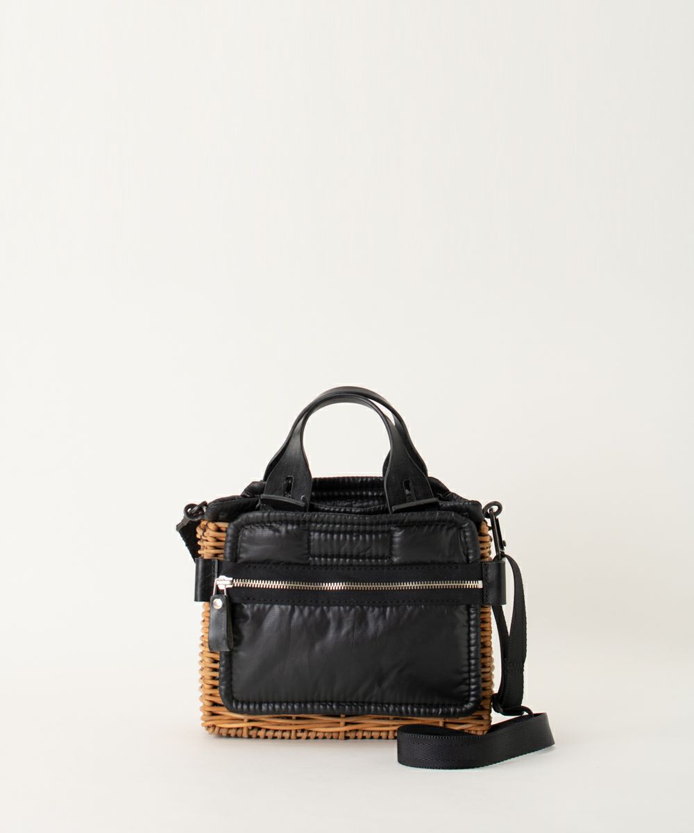 ebagos 角よこバスケットS・ポーチ付 スイッチハンドル BLACK 