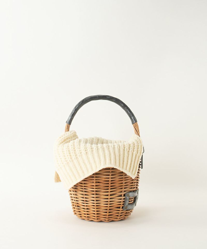 ebagos ブライドル バケツM バスケット（ウールかぶせ） GREY（ミニ