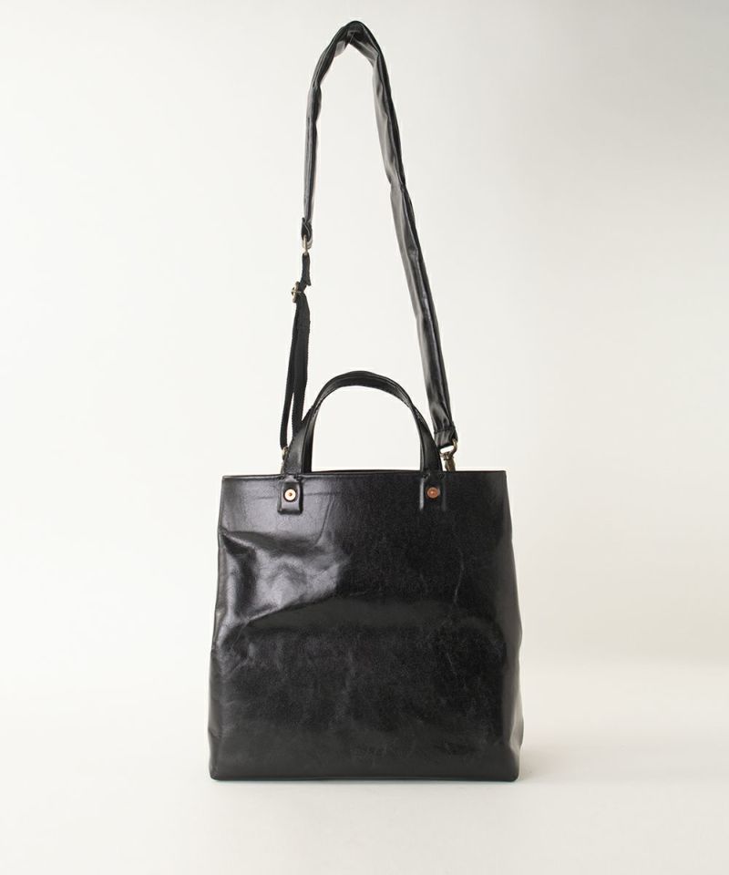 ebagos エバゴスレザートート・シャイニー BLACKエバゴス