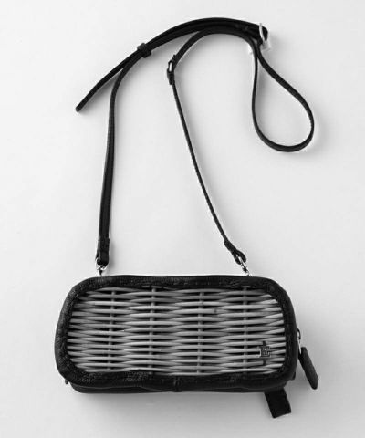 POPOエバゴス　ウォレットショルダー ebagos エバゴス 牛革ソフトショルダーベルト付き籐付き長財布 BLACK